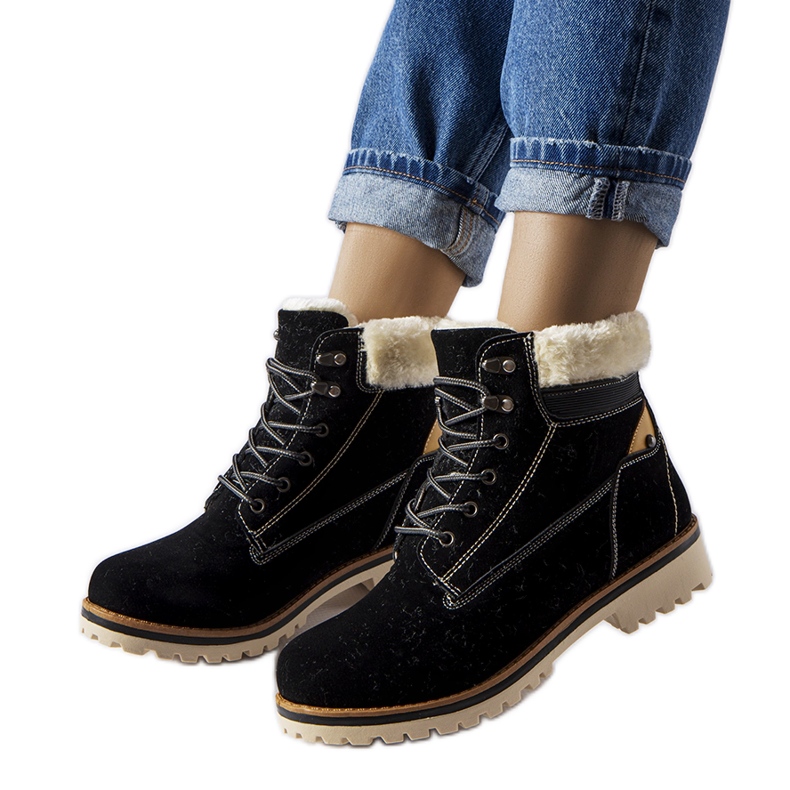 Inna Botas Montalbino com isolamento preto Inna Botas Montalbino com isolamento preto