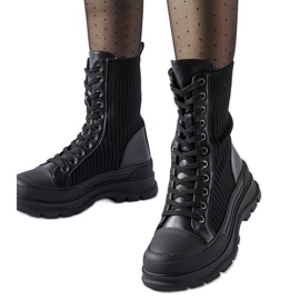 Meias pretas com sola Vitto grossa preto