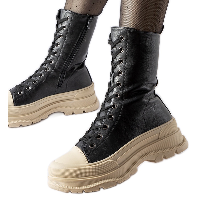 Sapatos pretos com isolamento e sola grossa Giselda preto