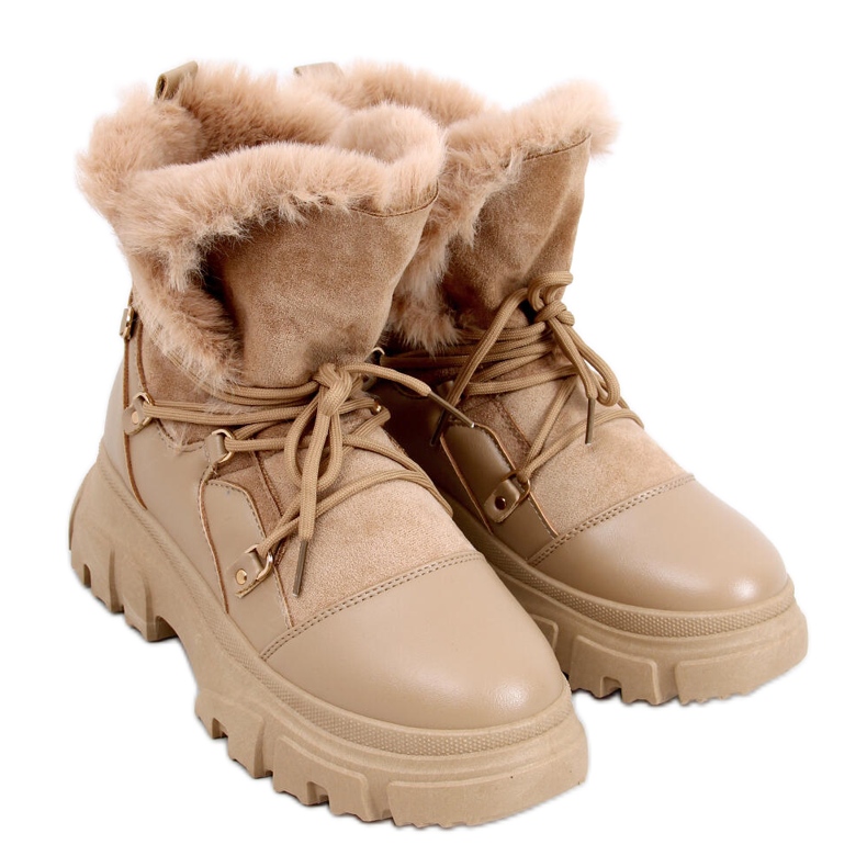 Jarl Khaki botas de neve de mulher bege