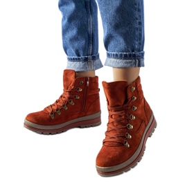 Sapatos de trekking Mazara com isolamento vermelho castanho
