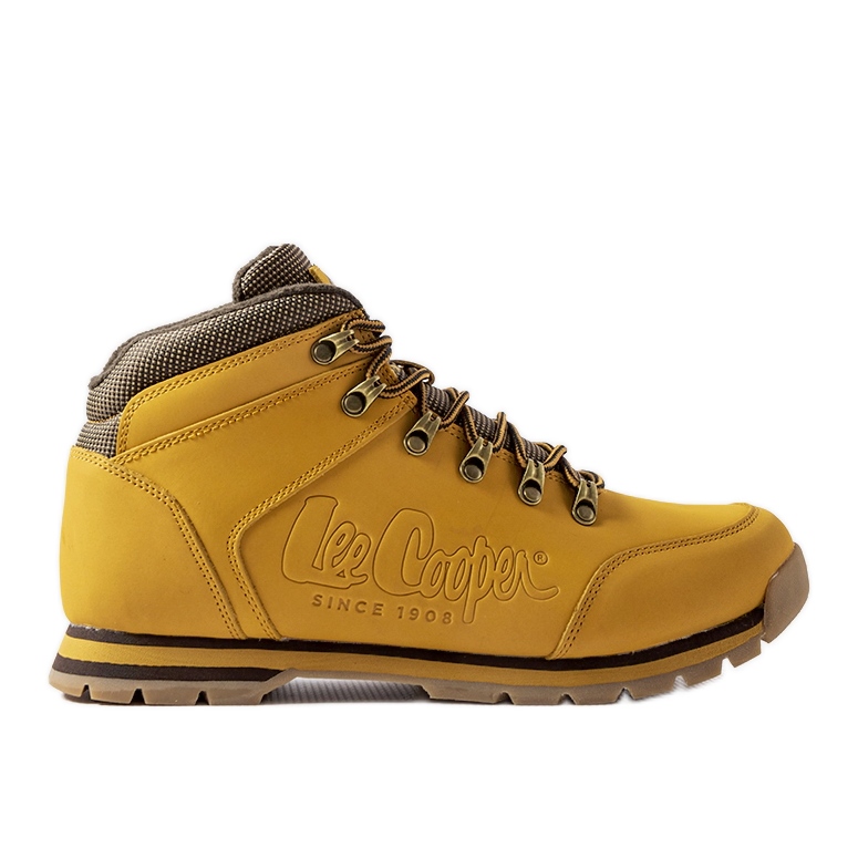 Sapatos de couro amarelo Lee Cooper LCJ-21-01-0706M