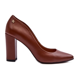 Sapatos de couro com salto alto Laura Messi 2624/237 Marrom