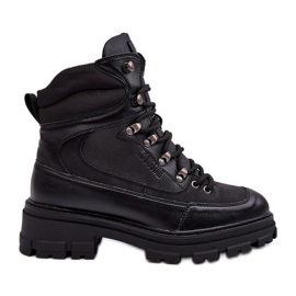 Botins femininos isolados com cordões pretos Big Star MM274663 Botins femininos isolados com cordões pretos Big Star MM274663