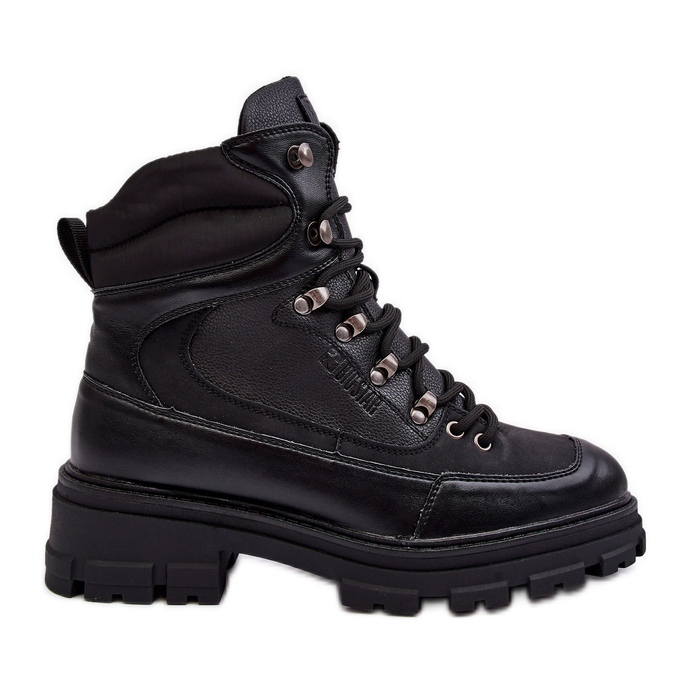 Botins femininos isolados com cordões pretos Big Star MM274663