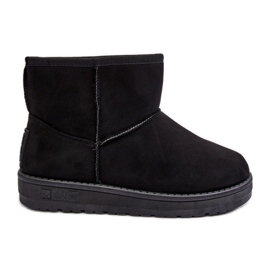 Botas de neve femininas forradas com pele preta Big Star MM274158 preto
