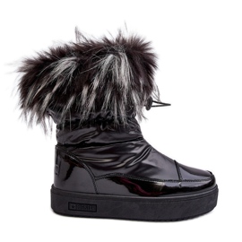 Botas de neve femininas com pele preta Big Star MM274379 preto
