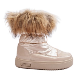 Botas de neve femininas com pele bege Big Star MM274380