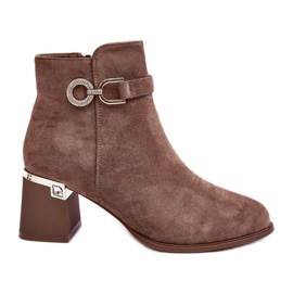 WJ2 Botins femininos de camurça marrom da moda Nola