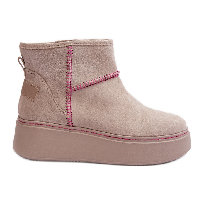 Botas femininas de camurça para neve Maciejka 06257-22 Bege claro Botas femininas de camurça para neve Maciejka 06257-22 Bege claro