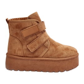 FG2 Botas femininas de neve com plataforma Camel Naredi marrom