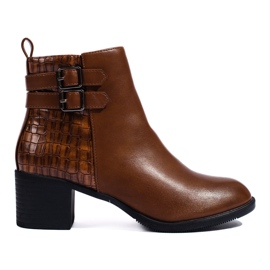 Botas femininas confortáveis ​​marrons da Shelovet marrom