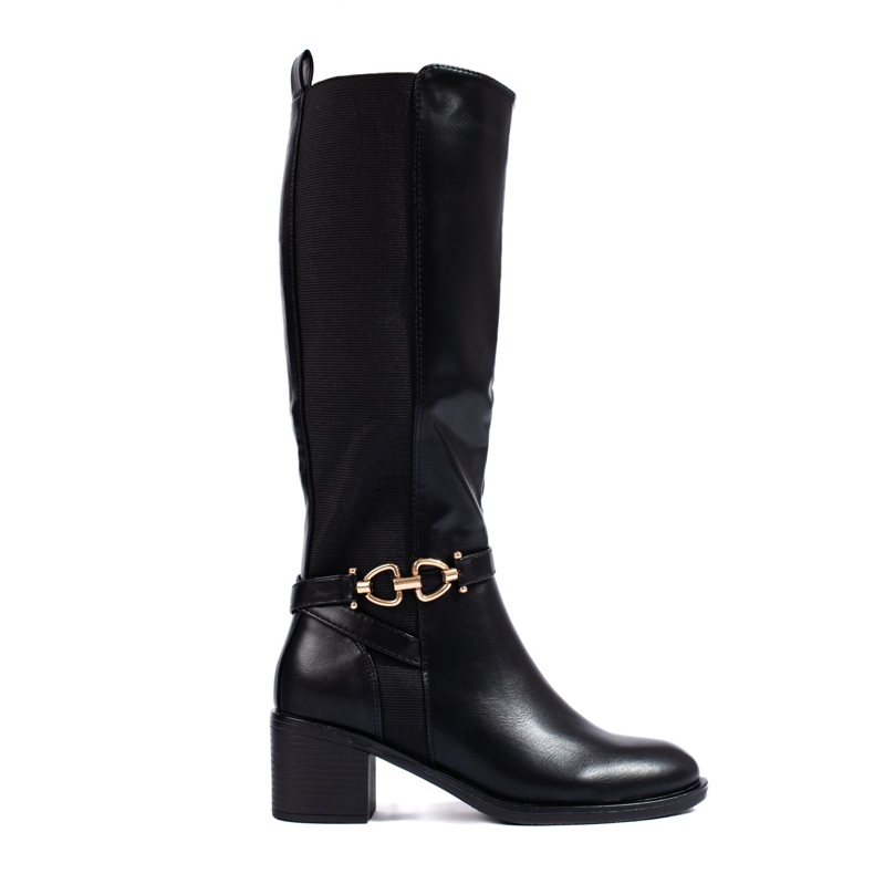 Botas pretas de salto baixo Shelovet preto