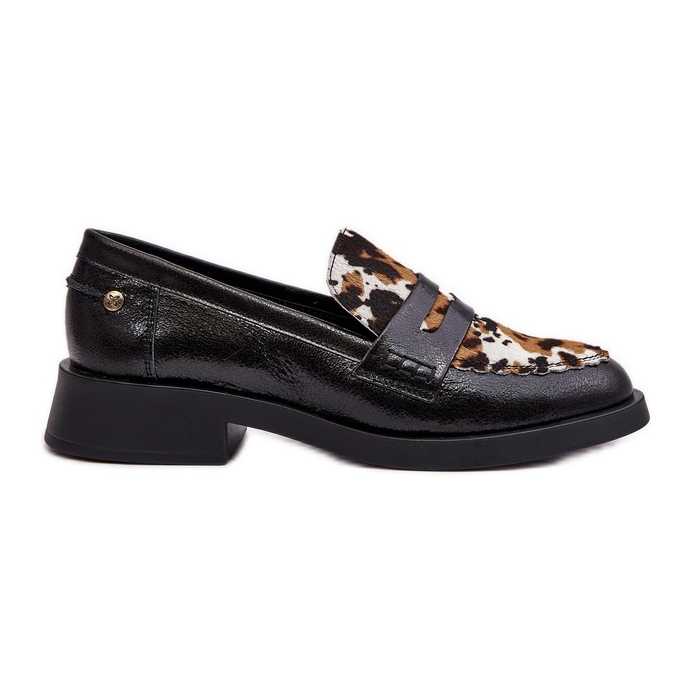 Sapatos de couro femininos mocassins Maciejka 06250-01 pretos