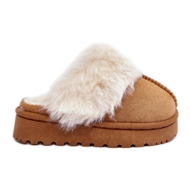 Chinelos infantis com pele Camel Birasta castanho