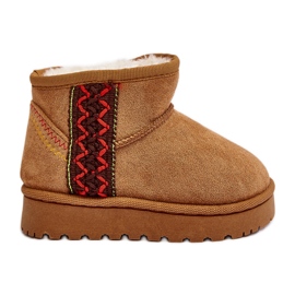 Botas de neve com isolamento infantil Camel Leonora castanho