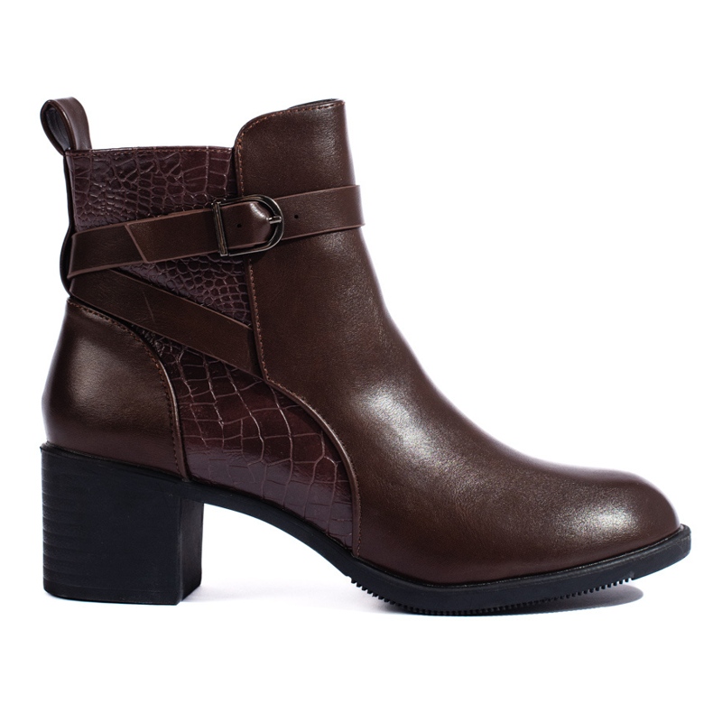 Botins de salto alto femininos Shelovet marrons castanho