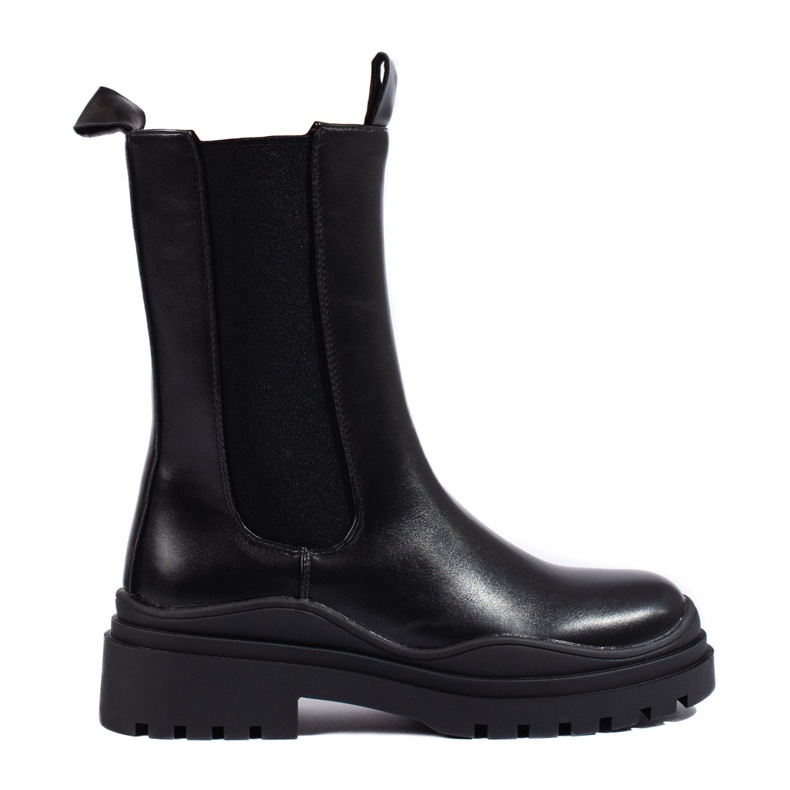 Botas altas Chelsea pretas femininas Shelovet preto