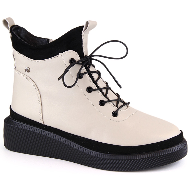 Botas de couro com isolamento bege na plataforma por Filippo DBT4799