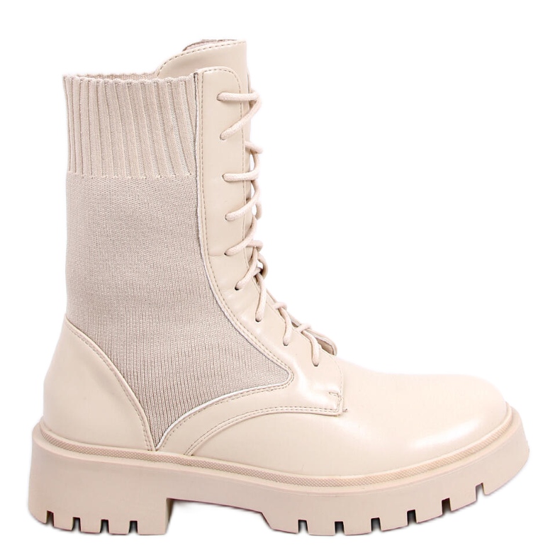 Botas com parte superior elástica Cass Beige bege