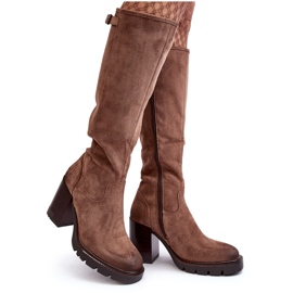 Vinceza Botas femininas de salto alto com isolamento bege escuro da Alzeta Vinceza Botas femininas de salto alto com isolamento bege escuro da Alzeta