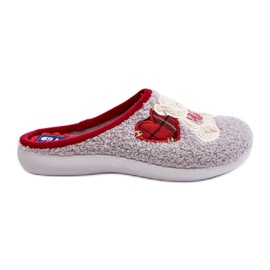 Chinelos femininos para casa com ursinho de pelúcia Inblu EC000095 cinza