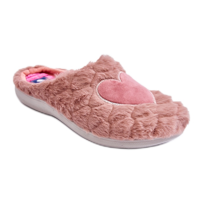 Chinelos femininos de pele para casa Inblu EC000099 rosa