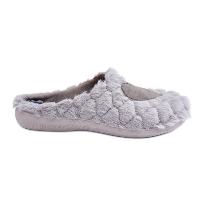 Chinelos femininos de pele para casa Inblu EC000099 cinza
