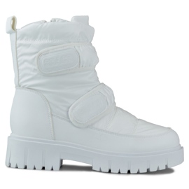 Laila botas de neve femininas quentes com velcro branco