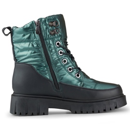 Botas femininas grossas e isoladas de inverno verde