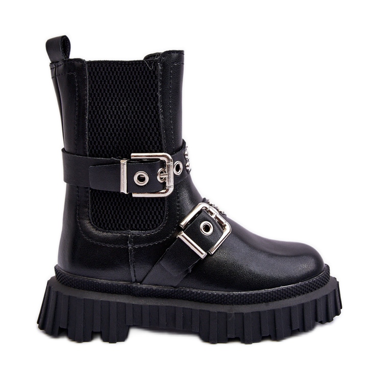 Botas Chelsea femininas com zíper, Preto Adeneia