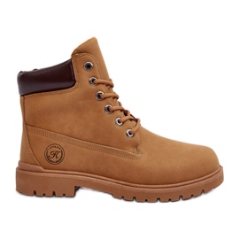 Botins masculinos Camel Memeni com cadarço marrom