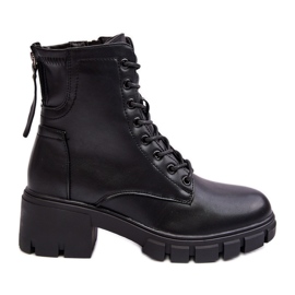 Vinceza Botas de trabalho femininas isoladas com zíper pretas da Evrarda preto Vinceza Botas de trabalho femininas isoladas com zíper pretas da Evrarda preto