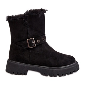 Vinceza Botins femininos com zíper de pele preto Morcos Vinceza Botins femininos com zíper de pele preto Morcos