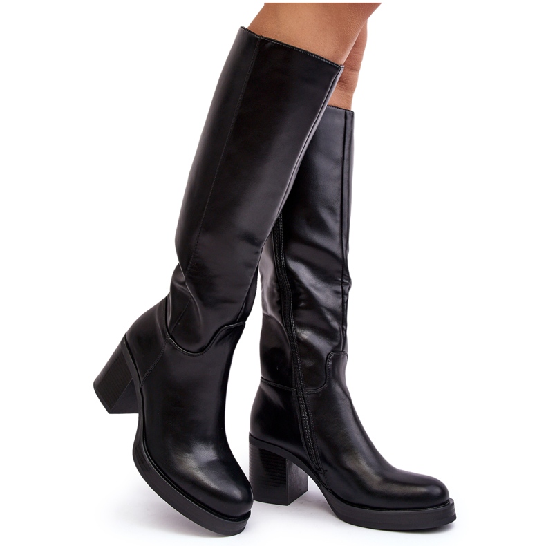 Botas femininas de salto alto com isolamento preto Theisen preto