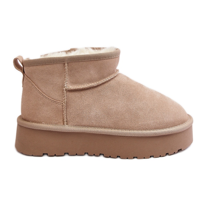 Botas elegantes de camurça baixa para neve Nucca bege claro