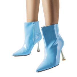 Botins azuis envernizados da Dionisi azul