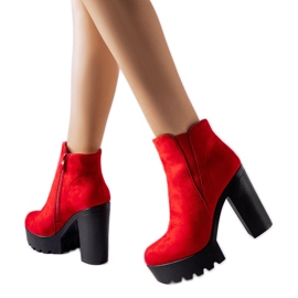 Botins Indiprete em camurça ecológica vermelha vermelho