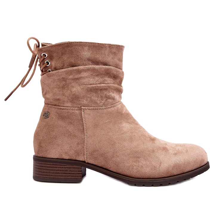 Evento Botas baixas femininas de camurça quente, bege