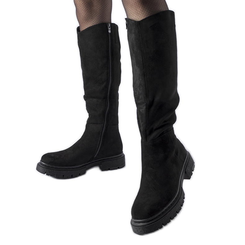 Botas Millbrook pretas com isolamento plano preto