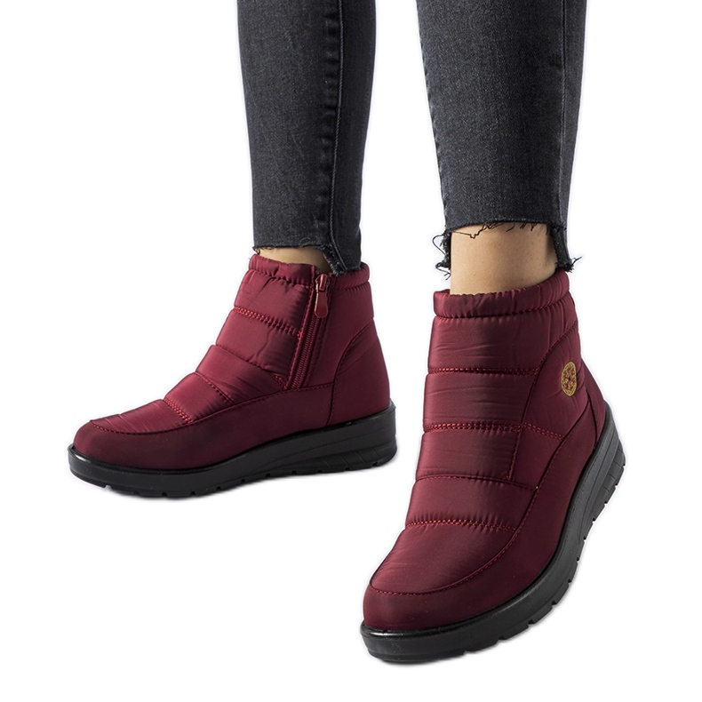 Botas de neve cor de vinho com cunha baixa Vittore vermelho Botas de neve cor de vinho com cunha baixa Vittore vermelho