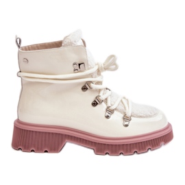 Botins femininos de couro envernizado GOE MM2N4083 branco