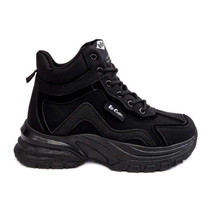 Botas femininas Trapper com cordões quentes Lee Cooper LCJ-23-44-1976L pretas preto