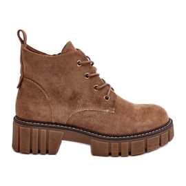 Sergio Leone Botins de camurça isolados com cordões, bege escuro, Bjorg Sergio Leone Botins de camurça isolados com cordões, bege escuro, Bjorg