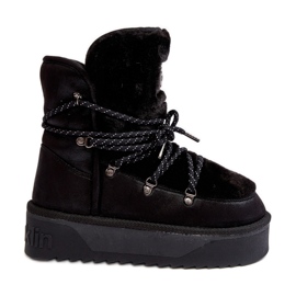 Botas de neve com plataforma vegana à prova d'água D.Franklin DFSH371008 pretas preto