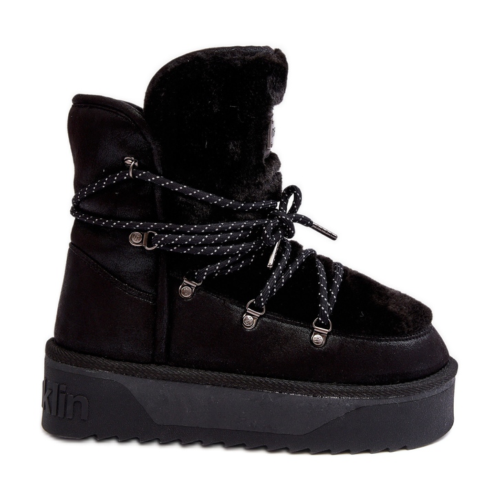 Botas de neve com plataforma vegana à prova d'água D.Franklin DFSH371008 pretas preto