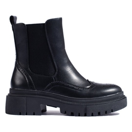 Botas Chelsea pretas com aberturas Shelovet preto