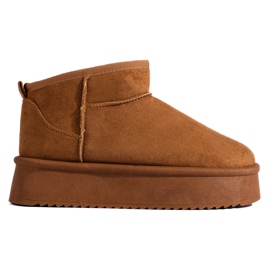 Botas baixas de neve femininas Shelovet marrons marrom