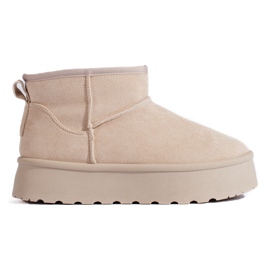 Botas curtas femininas de neve Shelovet bege