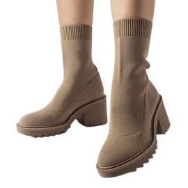 Botins bege escuro com parte superior flexível Cadiz